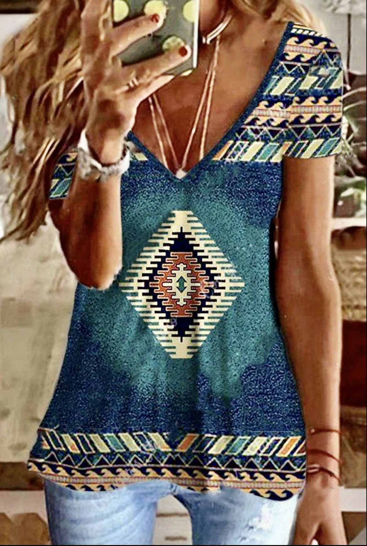 Emery Western Print Top - Deadwood South Boutique & Company LLC