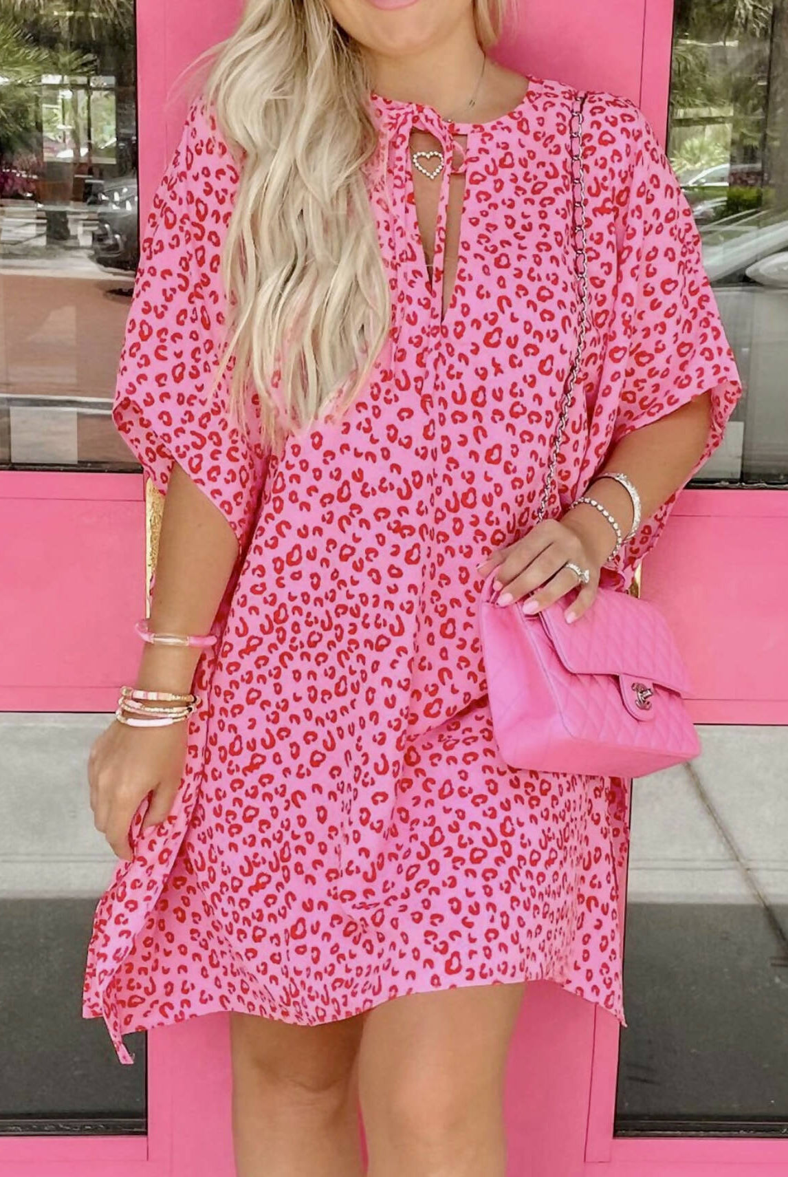 Wild N Pink Leopard Dress-Dresses-Vintage Cowgirl-Deadwood South Boutique, Women's Fashion Boutique in Henderson, TX