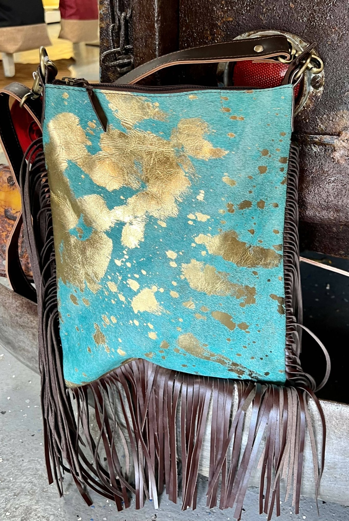 Goldie Teal Acid Wash Purse - Deadwood South Boutique & Company LLC