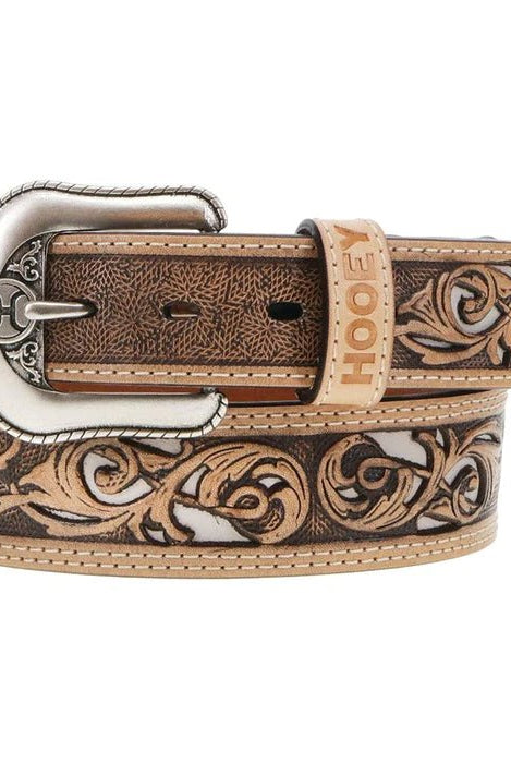 Hooey Top Notch Tooled Ivory Inlay Belt - Deadwood South Boutique & Company LLC