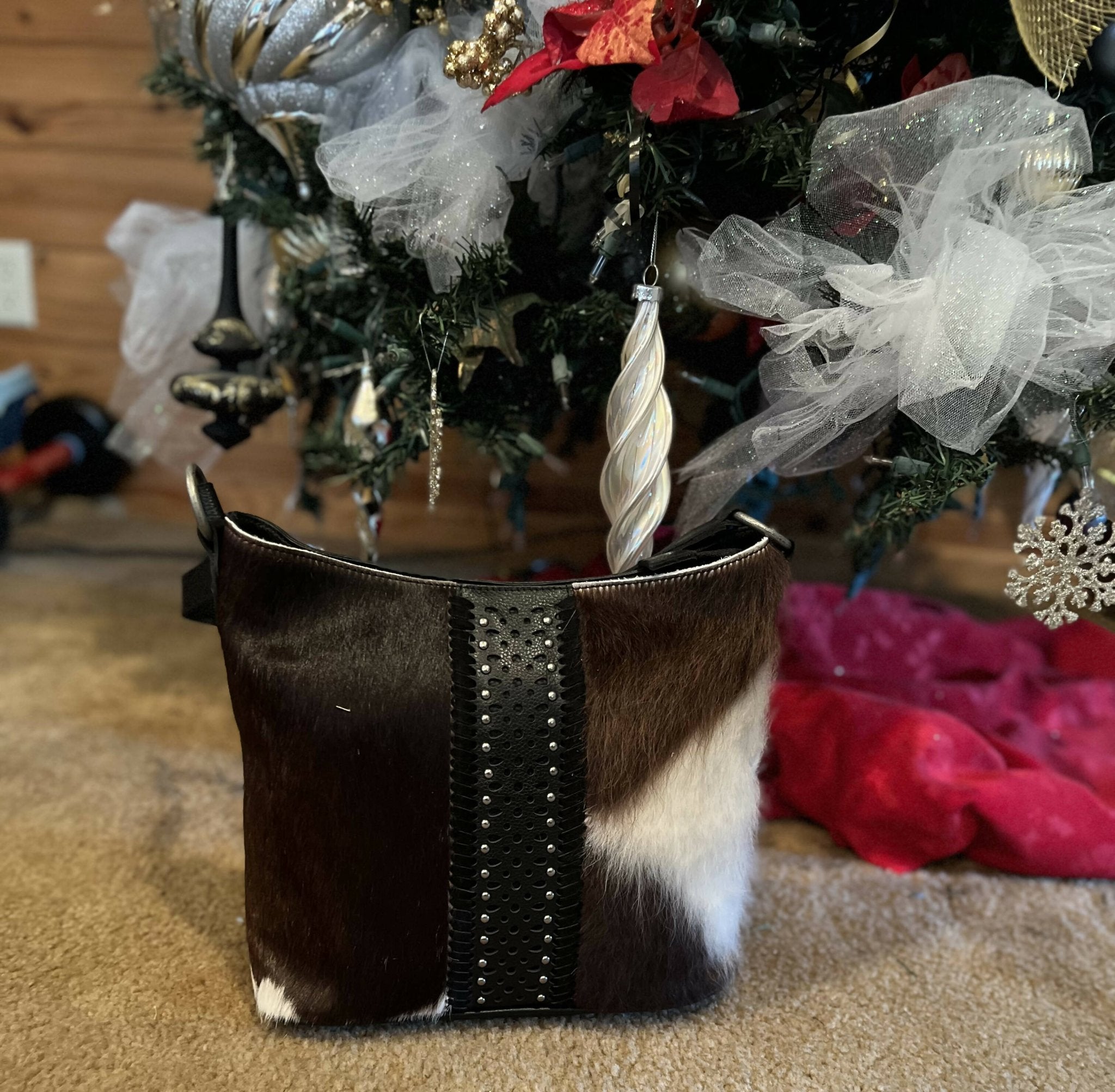 Mandy Hide on Hair Leather Bag - Deadwood South Boutique & Company LLC