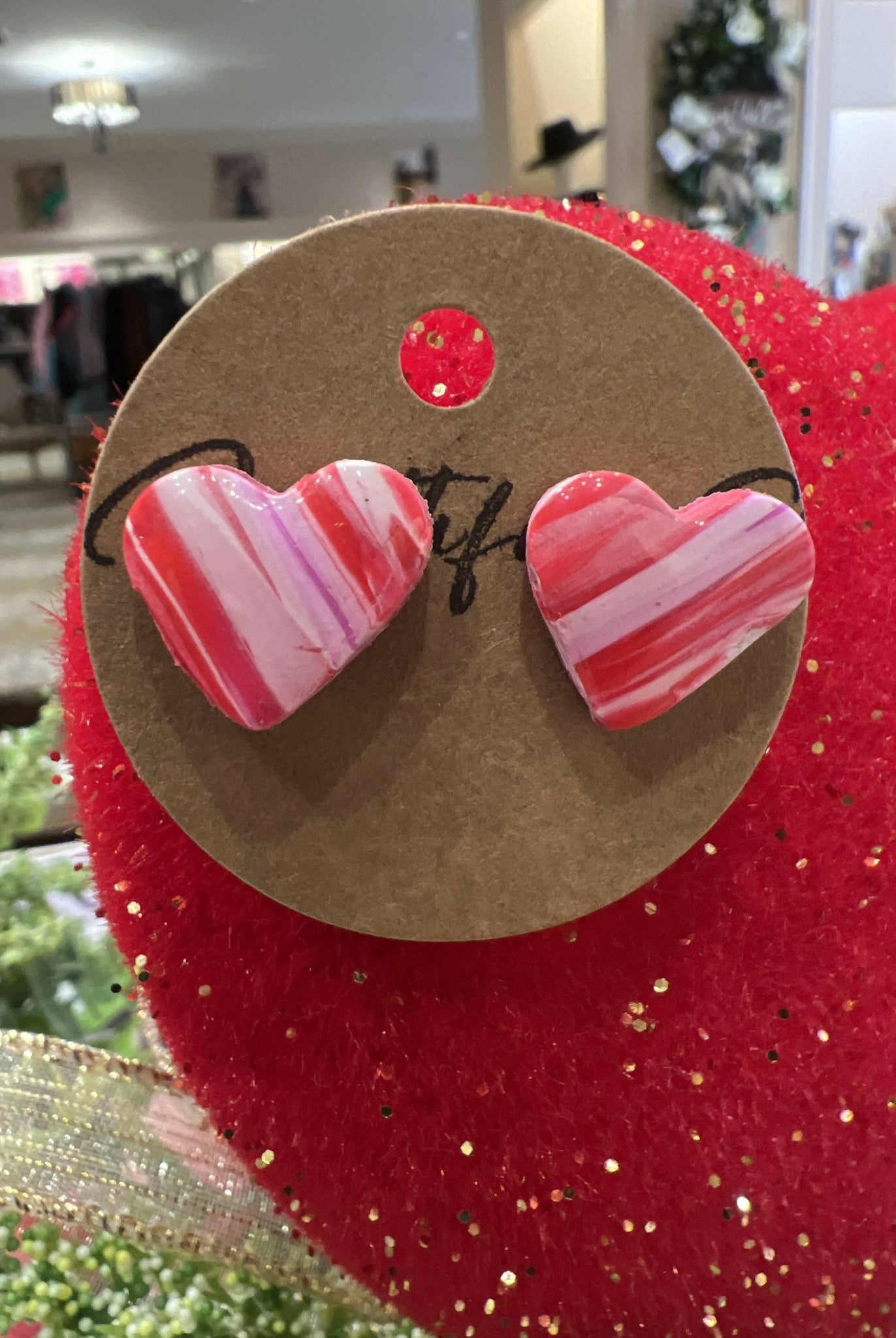 Medium Handmade Heart Studs - Deadwood South Boutique & Company LLC