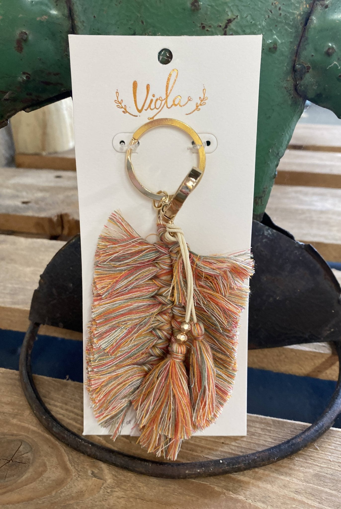 Multi - Color Fringe Keychain - Deadwood South Boutique & Company LLC