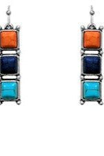 Multi Stone Fashion Bar Earrings - Deadwood South Boutique & Company LLC