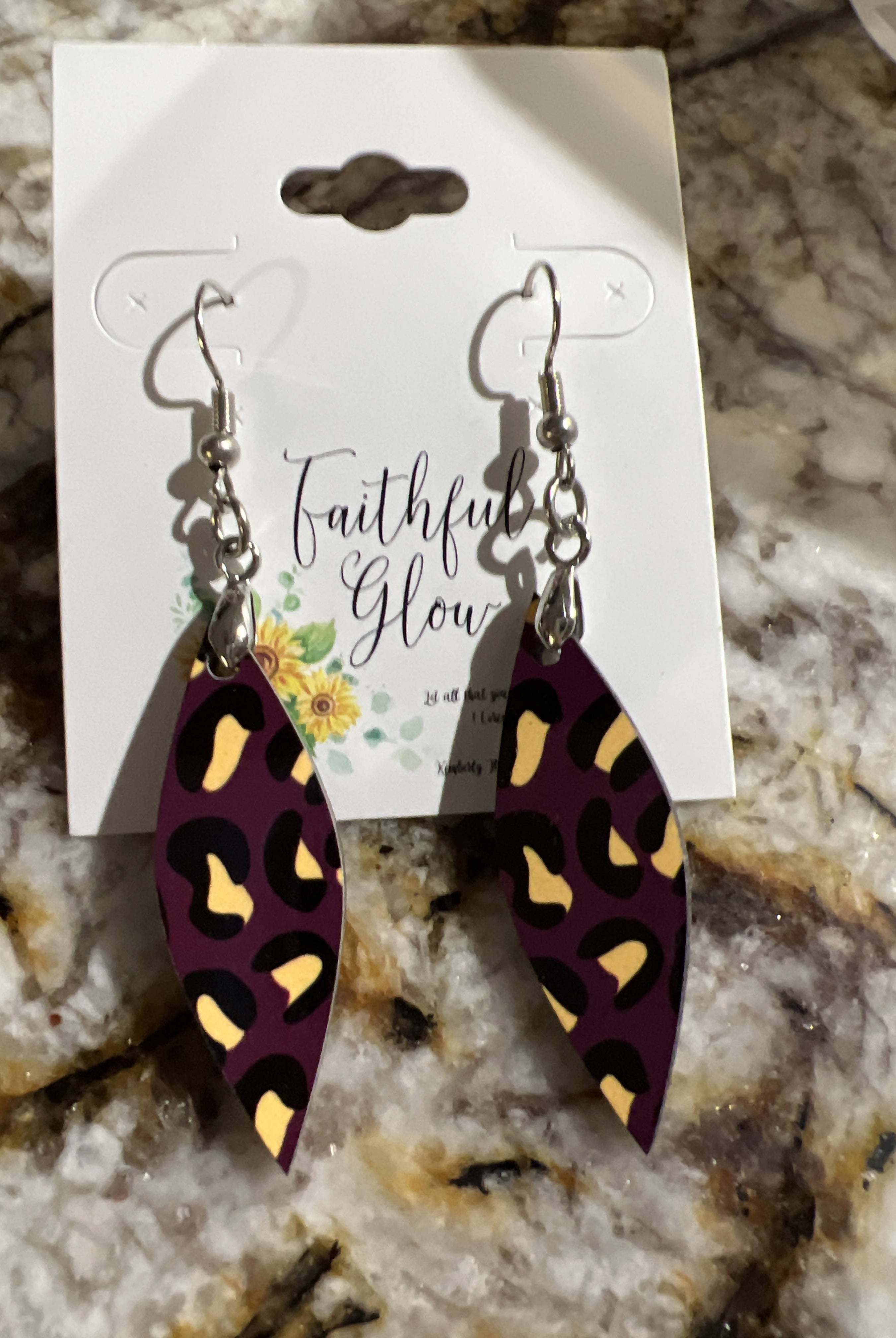 Sublimated Long Tear Drop Earrings-Earrings-Faithful Glow-Deadwood South Boutique, Women's Fashion Boutique in Henderson, TX