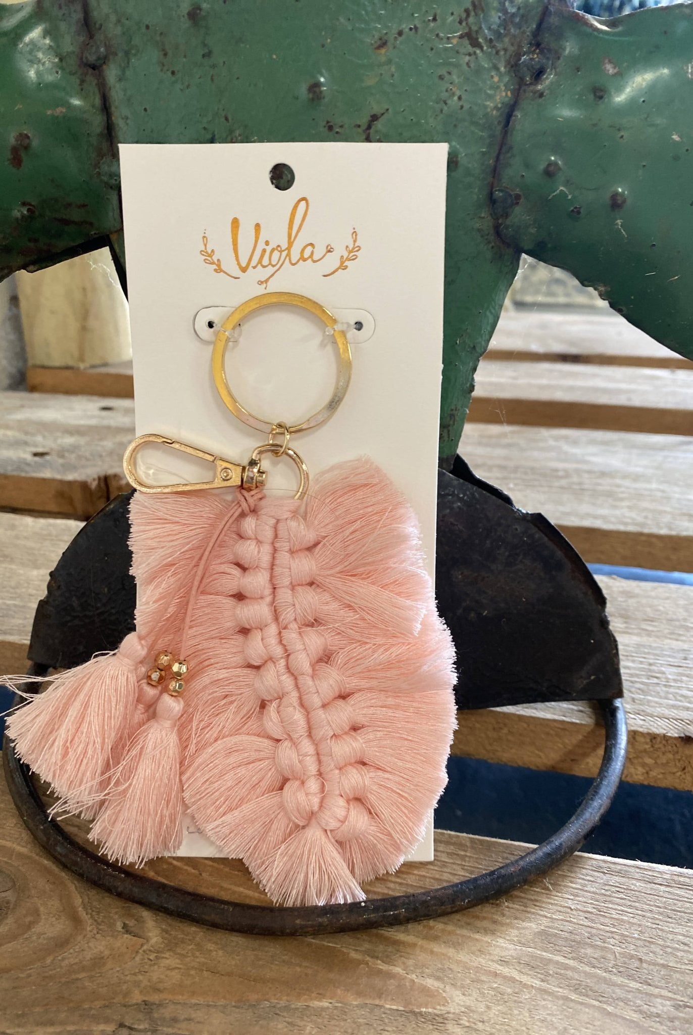 Pink Tassel Fringe Keychain - Deadwood South Boutique & Company LLC