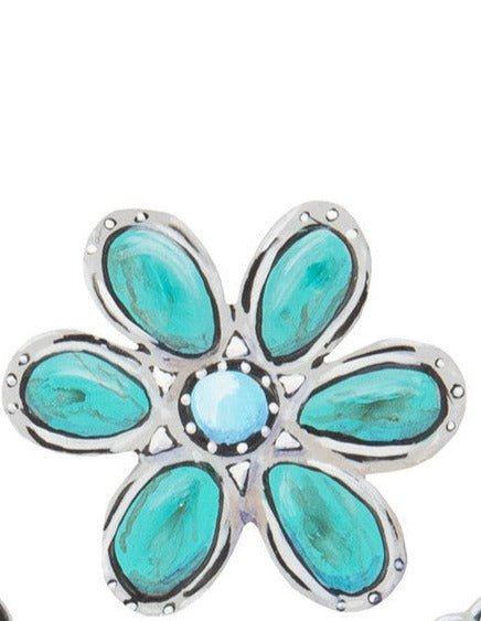 RTC Turquoise Flower Magnets - Deadwood South Boutique & Company LLC