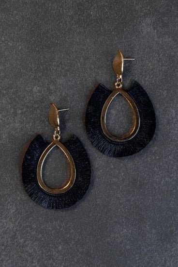 The Navy Tassel Earrings - Deadwood South Boutique & Company LLC