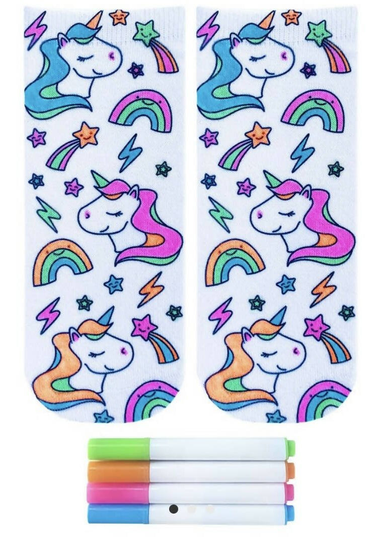 Unicorn Coloring Socks - Deadwood South Boutique & Company LLC