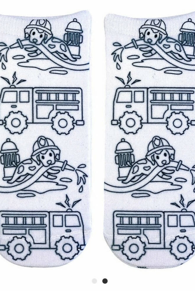 Fire Truck Coloring Socks-Socks-Vintage Cowgirl-Deadwood South Boutique, Women's Fashion Boutique in Henderson, TX