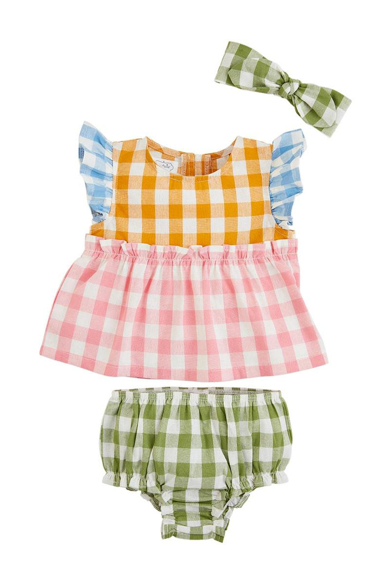 Mud Pie Spring Check Pinafore Set-Outfit Sets-Deadwood South Boutique & Company-Deadwood South Boutique, Women's Fashion Boutique in Henderson, TX