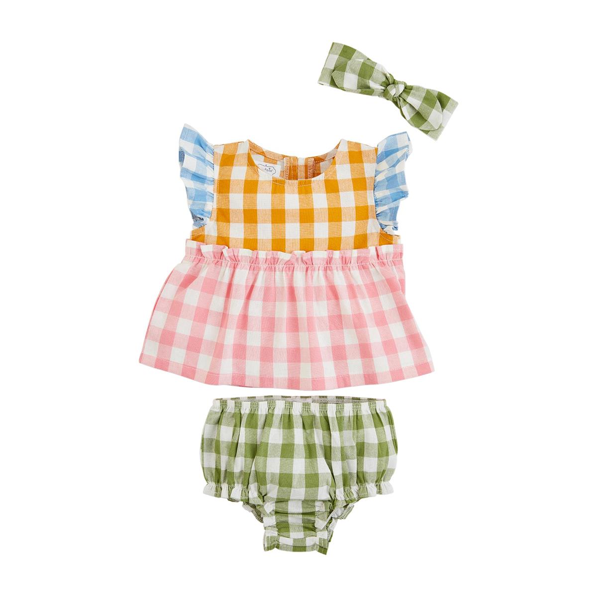 Mud Pie Spring Check Pinafore Set-Outfit Sets-Deadwood South Boutique & Company-Deadwood South Boutique, Women's Fashion Boutique in Henderson, TX