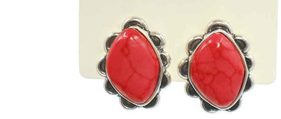 Triple Charge Red Fashion Stud Earrings-Earrings-Deadwood South Boutique & Company-Deadwood South Boutique, Women's Fashion Boutique in Henderson, TX