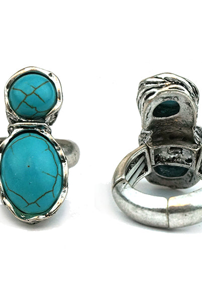 Tally Turquoise Fashion Stretch Ring-Rings-Deadwood South Boutique & Company-Deadwood South Boutique, Women's Fashion Boutique in Henderson, TX