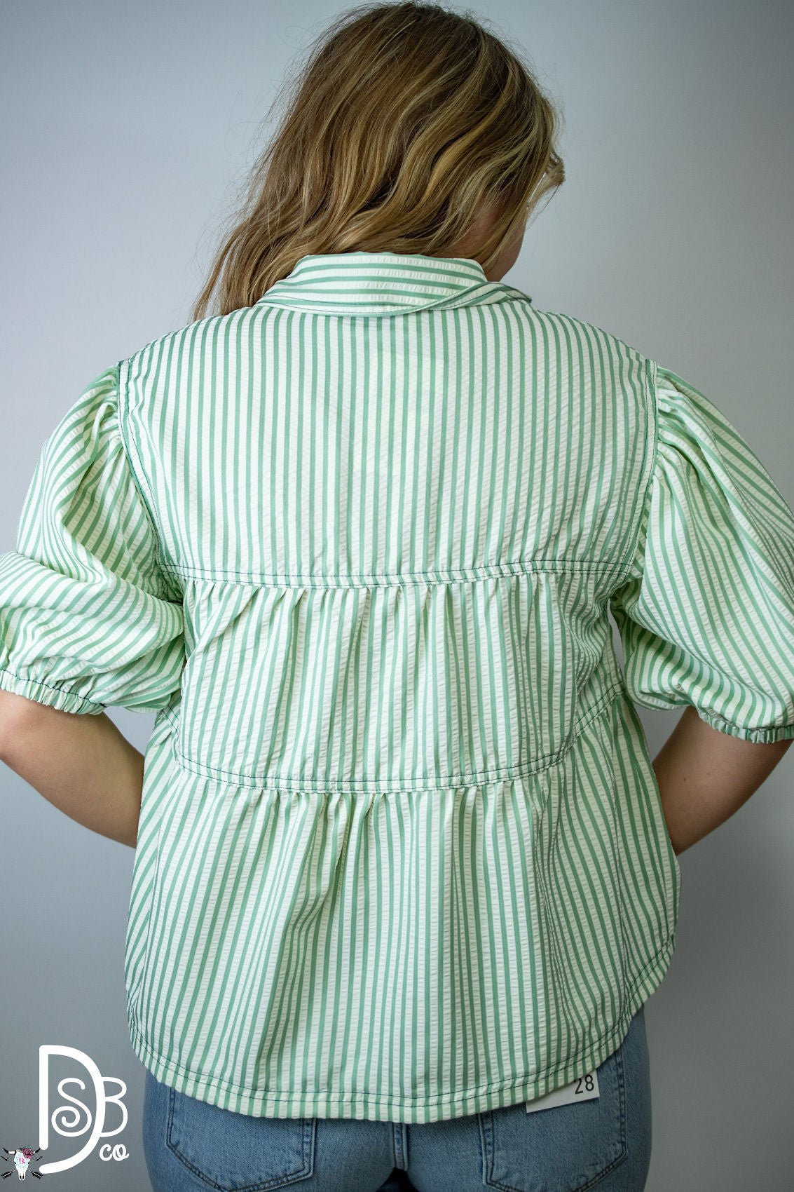 1/2 Sleeve Striped Button - Down Top - Deadwood South Boutique & Company LLC