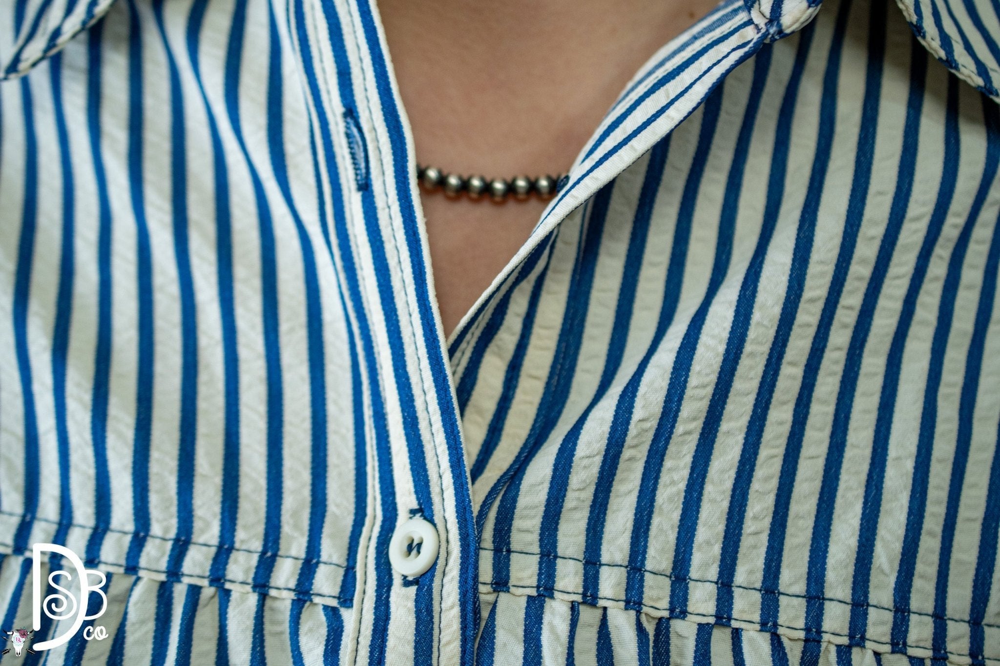 1/2 Sleeve Striped Button - Down Top - Deadwood South Boutique & Company LLC