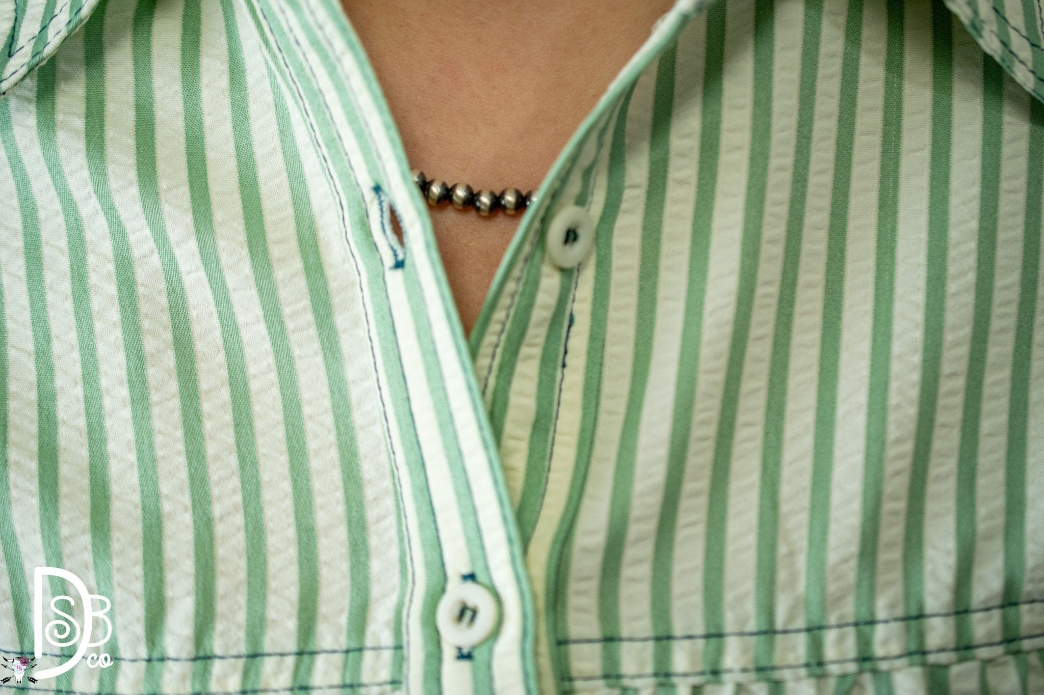 1/2 Sleeve Striped Button - Down Top - Deadwood South Boutique & Company LLC