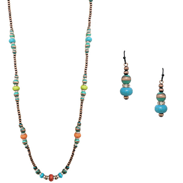 Copper Multi Color Fashion Navajo Pearl Necklace-Necklaces-Deadwood South Boutique & Company-Deadwood South Boutique, Women's Fashion Boutique in Henderson, TX
