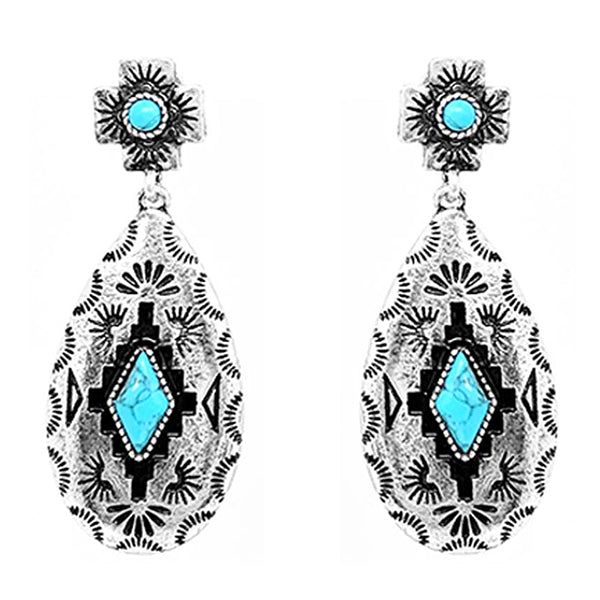 Oval Aztec Earrings-jewelry-Deadwood South Boutique & Company-Deadwood South Boutique, Women's Fashion Boutique in Henderson, TX