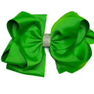Classic Green Bow With Rhinestone Center-Hair Bows-Deadwood South Boutique & Company-Deadwood South Boutique, Women's Fashion Boutique in Henderson, TX