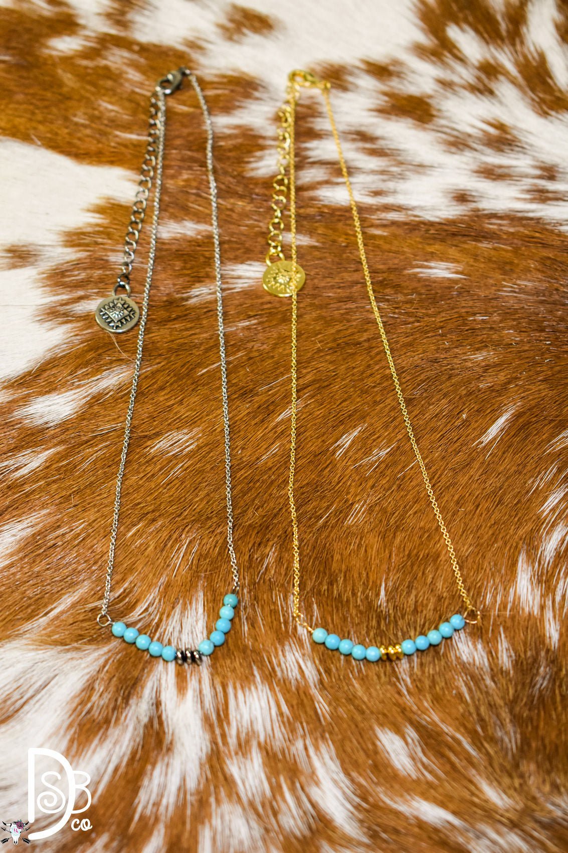 15" 18K Plated Dainty Turquoise Beaded Necklace - Deadwood South Boutique & Company LLC
