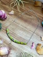 16” Green Variscite Paperclip Necklace – Sterling Silver Accent - Deadwood South Boutique & Company LLC