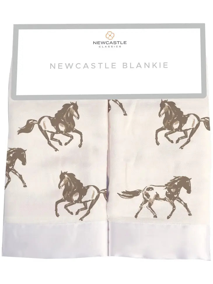 Galloping Horses Blankie-Swaddling & Receiving Blankets-Deadwood South Boutique & Company-Deadwood South Boutique, Women's Fashion Boutique in Henderson, TX