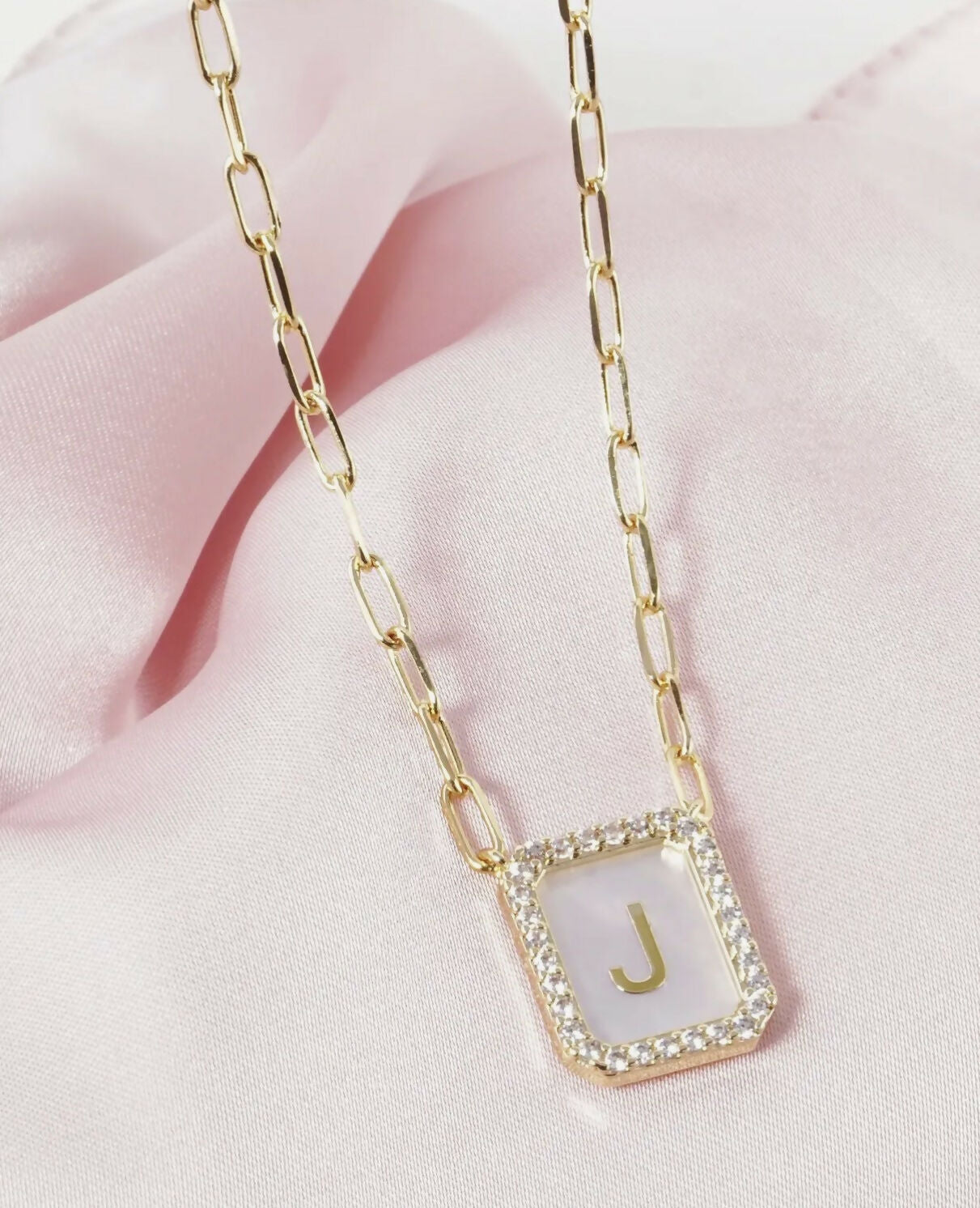 18K CZ Pearl Initial Necklace - Deadwood South Boutique & Company LLC