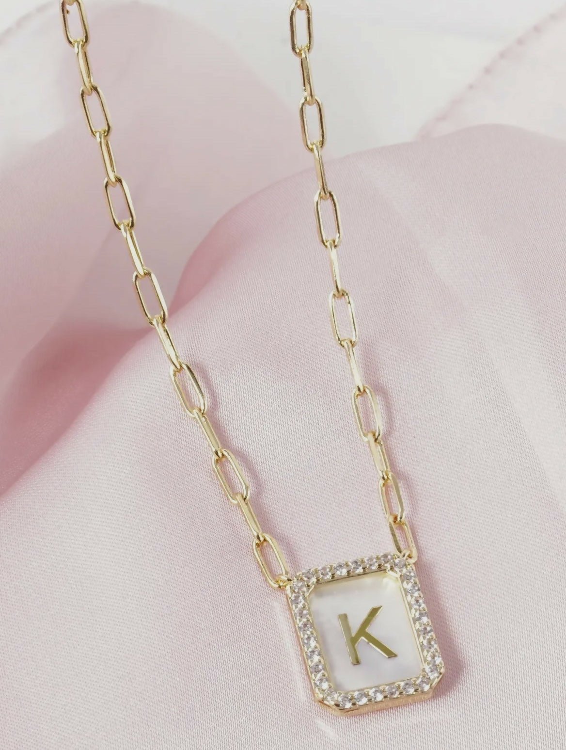 18K CZ Pearl Initial Necklace - Deadwood South Boutique & Company LLC