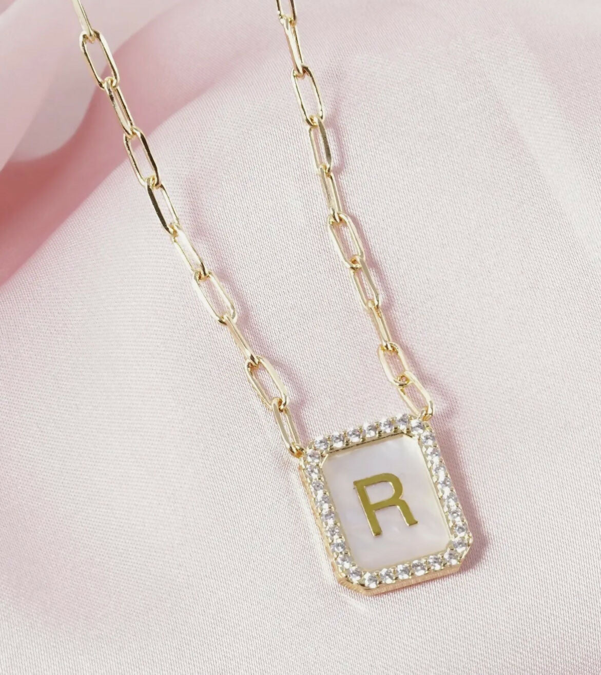 18K CZ Pearl Initial Necklace - Deadwood South Boutique & Company LLC