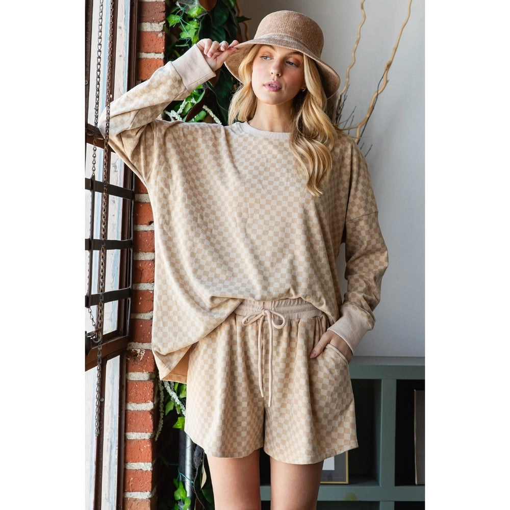 Veveret Checkered Shirt & Shorts-Tops & Tees-Deadwood South Boutique & Company LLC-Deadwood South Boutique, Women's Fashion Boutique in Henderson, TX