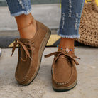 Suede Lace-Up Flat Slip-Ons-Footwear-Trendsi-Deadwood South Boutique, Women's Fashion Boutique in Henderson, TX