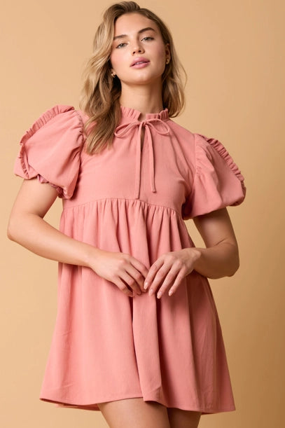 The Callie Corduroy Puff Sleeve Baby Doll Dress-Dresses-Deadwood South Boutique & Company LLC-Deadwood South Boutique, Women's Fashion Boutique in Henderson, TX