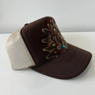 Two Scents Feather Embellished Trucker Cap-Hats-Deadwood South Boutique & Company-Deadwood South Boutique, Women's Fashion Boutique in Henderson, TX