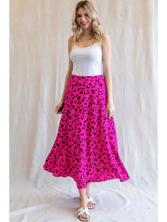 Lauren Pink Leopard Circle Skirt-Dresses & Rompers-Deadwood South Boutique & Company-Deadwood South Boutique, Women's Fashion Boutique in Henderson, TX
