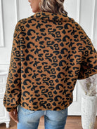 Leopard Half Zip Long Sleeve Sweatshirt-Outerwear-Trendsi-Deadwood South Boutique, Women's Fashion Boutique in Henderson, TX