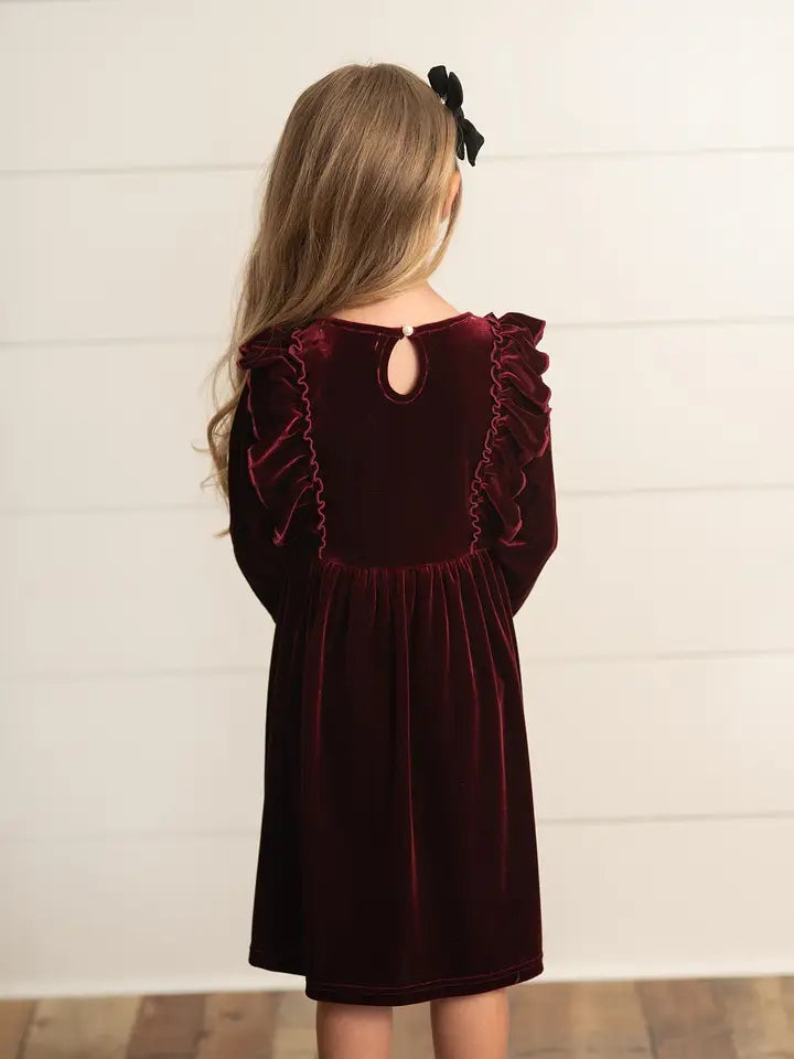 Holiday Ruffle Bow Party Dress-childrens-Deadwood South Boutique & Company LLC-Deadwood South Boutique, Women's Fashion Boutique in Henderson, TX