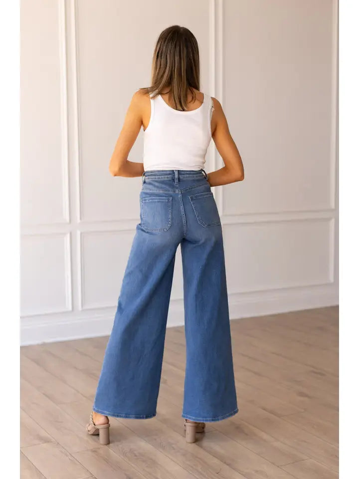 The Matilda Medium Wash Wide Leg-Jeans-Deadwood South Boutique & Company LLC-Deadwood South Boutique, Women's Fashion Boutique in Henderson, TX