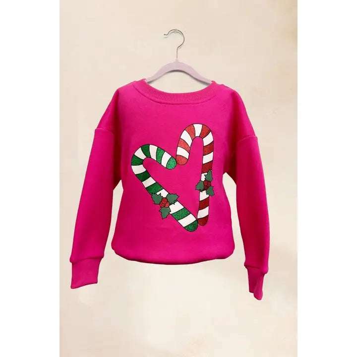 Candy Cane Kids Oversized Sweatshirt-childrens-Deadwood South Boutique & Company LLC-Deadwood South Boutique, Women's Fashion Boutique in Henderson, TX