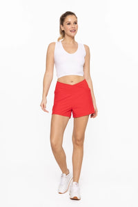 Mono B Crossover Waist Running Shorts-Bottoms-Deadwood South Boutique & Company-Deadwood South Boutique, Women's Fashion Boutique in Henderson, TX