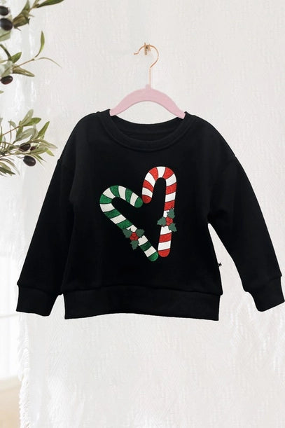 Candy Cane Kids Oversized Sweatshirt-childrens-Deadwood South Boutique & Company LLC-Deadwood South Boutique, Women's Fashion Boutique in Henderson, TX