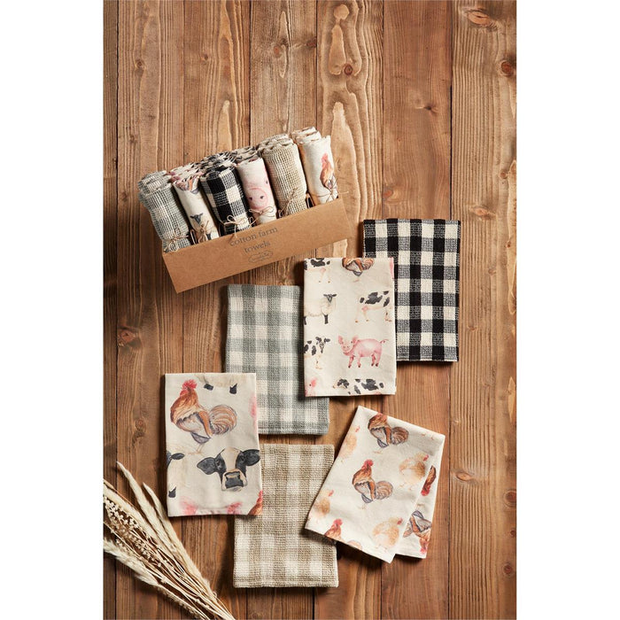 Mud Pie Farm Animal & Checkered Towels-Home Decor & Gifts-Deadwood South Boutique & Company-Deadwood South Boutique, Women's Fashion Boutique in Henderson, TX