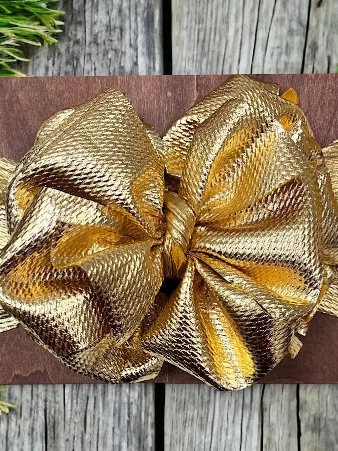 Newborn Metallic Headwrap Bows-Hair Bows-Deadwood South Boutique & Company LLC-Deadwood South Boutique, Women's Fashion Boutique in Henderson, TX