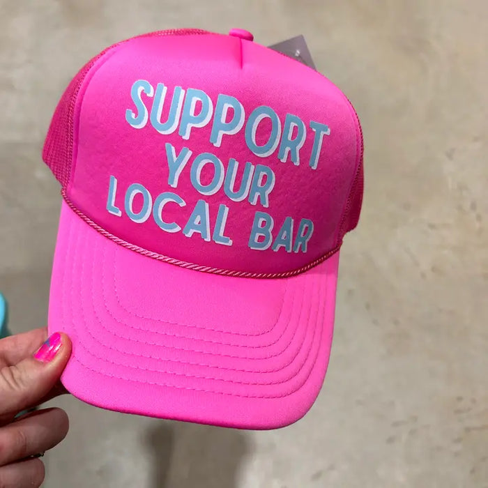 Support Your Local Bar Trucker Cap-Headgear-Deadwood South Boutique & Company-Deadwood South Boutique, Women's Fashion Boutique in Henderson, TX
