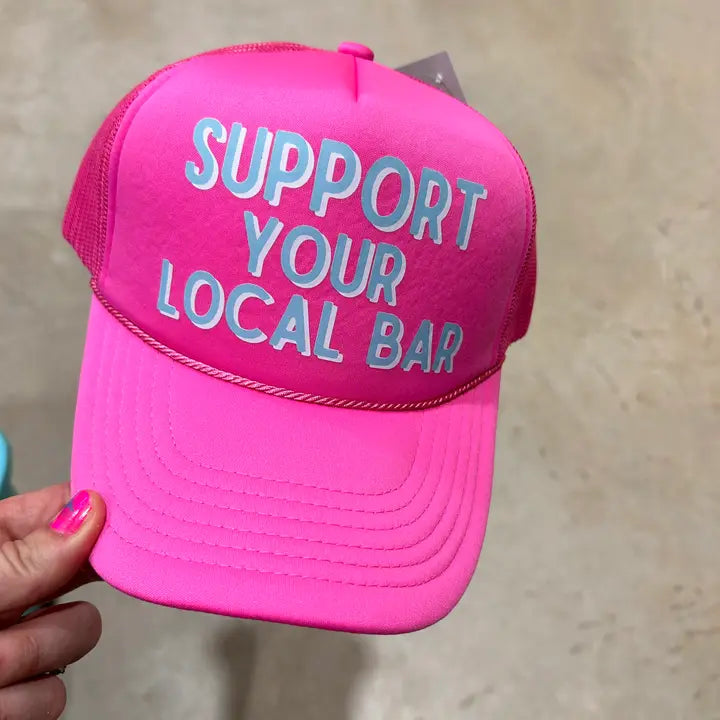 Support Your Local Bar Trucker Cap-Hats-Deadwood South Boutique & Company-Deadwood South Boutique, Women's Fashion Boutique in Henderson, TX