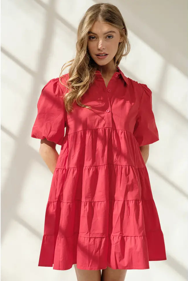 Tallison Grace Puff Sleeve Dress-Dresses-Deadwood South Boutique & Company-Deadwood South Boutique, Women's Fashion Boutique in Henderson, TX