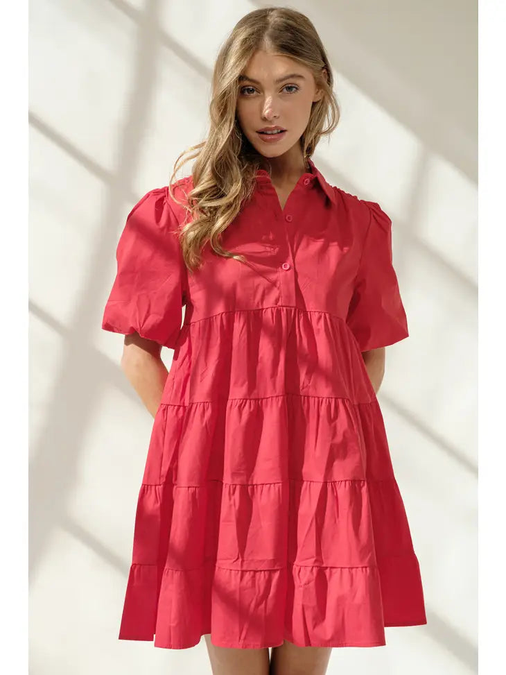 Tallison Grace Puff Sleeve Dress-Dresses-Deadwood South Boutique & Company-Deadwood South Boutique, Women's Fashion Boutique in Henderson, TX