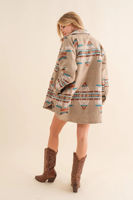 Bayou Aztec Shacket-Jackets-Deadwood South Boutique & Company-Deadwood South Boutique, Women's Fashion Boutique in Henderson, TX