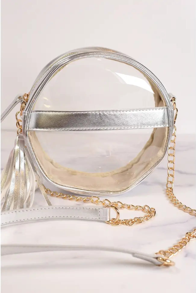 Madison Metallic Clear Crossbody-Bags & Purses-Deadwood South Boutique & Company-Deadwood South Boutique, Women's Fashion Boutique in Henderson, TX