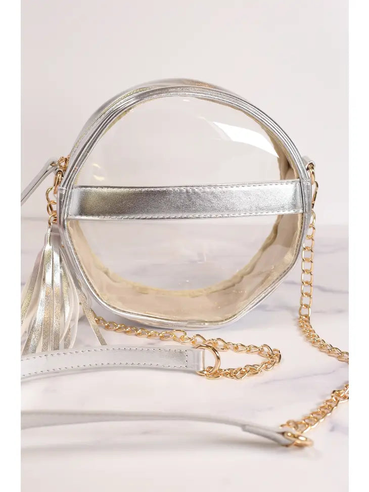 Madison Metallic Clear Crossbody-Bags & Purses-Deadwood South Boutique & Company-Deadwood South Boutique, Women's Fashion Boutique in Henderson, TX